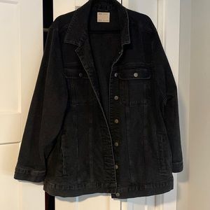 ASOS Black Washed Demin Jacket Size UK 22 (US20)
